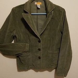 Tulle Corduroy Green Blazer Jacket PL
